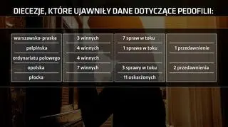 Diecezje, które ujawniły dane dotyczące pedofili