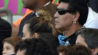 Diego Maradona na meczu Argentyny z Iranem