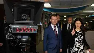 Dmitrij Miedwiediew z Margaritą Simonian w waszyngtońskiej siedzibie RT