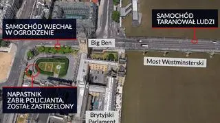 Do ataku doszło w pobliżu gmachu brytyjskiego parlamentu