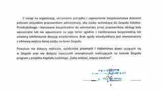 Do szkoły można wejść tylko za zgodą dyrektora