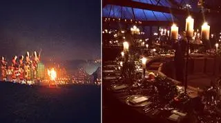Do uroczystej kolacji, która odbyła się po pokazie, przygrywali lokalni dudziarze