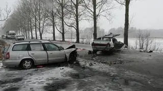 Do wypadku doszło na drodze krajowej nr 11 pod Będzinem / Fot. policja Koszalin