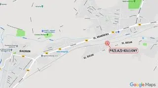 Do wypadku doszło na przejeździe kolejowym w dzielnicy Biesak w Kielcach 