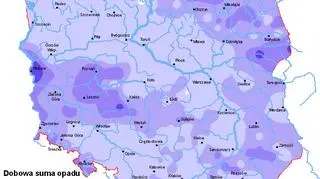 Dobowy rozkład opadów w Polsce (IMiGW)