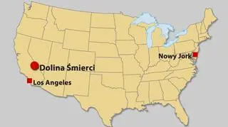 Dolina Śmierci na mapie USA