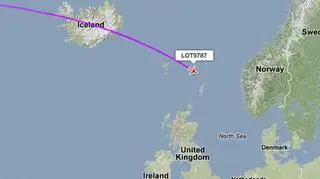 Dreamliner dolatuje do Szetlandów