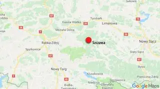 Droga osunęła się niedaleko miejscowości Szczawa