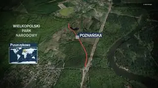 Droga znajduje się na otulinie Wielkopolskiego Parku Narodowego