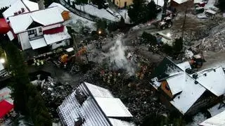 Drone photos show the scale of the disaster. The building had been completely destroyed