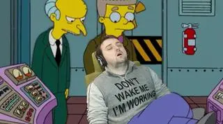 Drzemiący mężczyzna w kreskówce