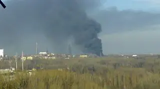Dym było widać z kilkunastu kilometrów (fot. Victor)