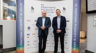 Dyrektor festiwalu w Gdyni Leszek Kopeć i dyrektor artystyczny Michał Oleszczyk