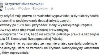 Dyrektor Teatru Polskiego we Wrocławiu o słowach ministra kultury