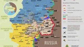 Działania wojenne na wschodzie Ukrainy, stan z 31 sierpnia 2014