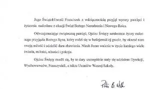 Dzieci otrzymały też odpowiedź z Watykanu