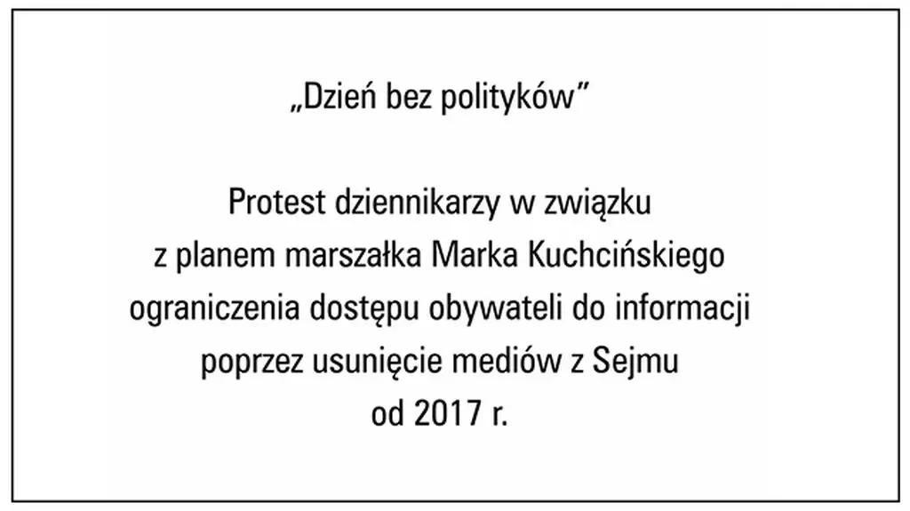 "Dzień bez polityków"
