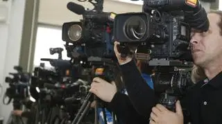 Dziennikarze na specjalnej sali Sądu Okręgowego w Katowicach