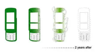 Ekologiczny telefon ulegnie rozkładowi w ciągu 2 lat (fot.www.yankodesign.com)