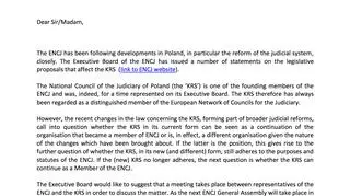  ENCJ Executive Board sends letter to the National Council of Judiciary of Poland