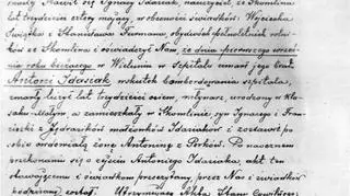 Fotokopia aktu zgonu zamordowanego w szpitalu w dniu 1 września 1939 r.