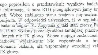 Fragment pisma, które stanowi materiał dowodowy