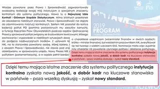 Fragment programu PiS o stanowisku szefa NIK