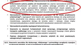 Fragment projektu resortu rozwoju regionalnego
