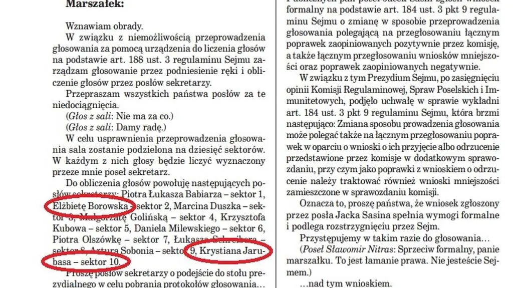 Fragment stenogramu