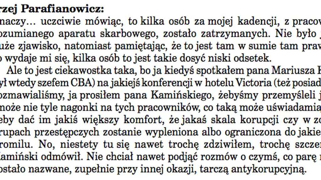 Fragment uzupełnionego stenogramu