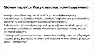 Główny Inspektor Pracy o umowach cywilnoprawnych