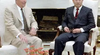 Gordijewski i prezydent USA Ronald Reagan w 1987 r.