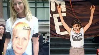 Gościom Westwood rozdała koszulki z napisem "Jestem Julian Assange", a sama założyła taką z hasłem ”Climate revolution”