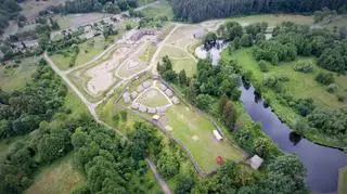 Grodzisko w Owidzu z lotu ptaka 