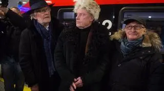 Gwiazdy "Ziemi obiecanej" (Seweryn,Pszoniak, Olbrychski) na premierze "Powidoków" w Łodzi