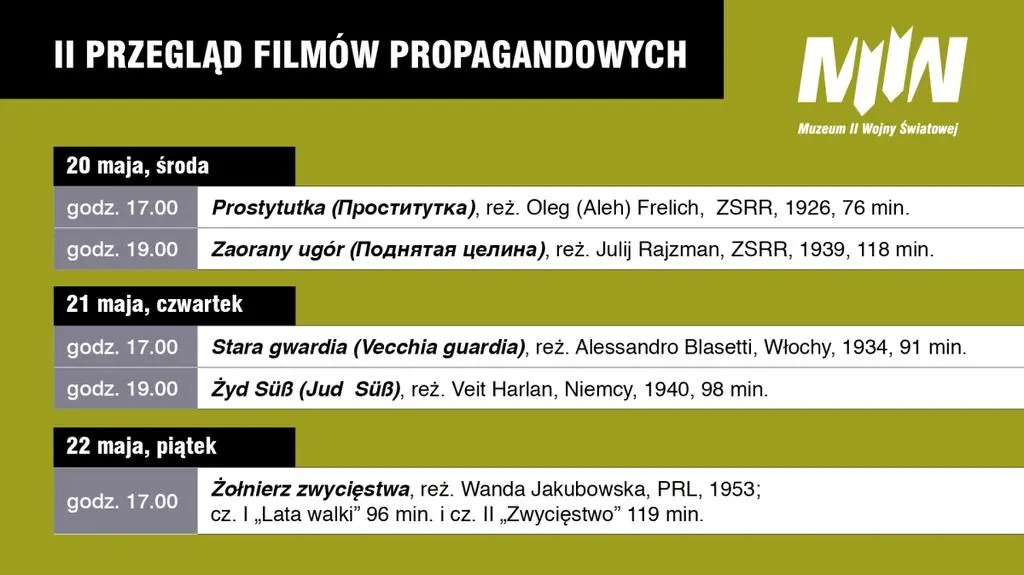 Harmonogram filmów 
