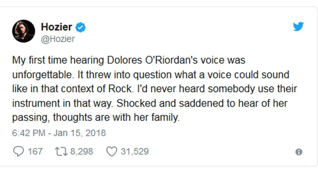 Hozier o Dolores O'Riordan.