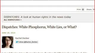 HRW odrzuca rosyjskie twierdzenia o użyciu przez Ukraińców bomb fosforowych