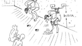 Ilustracja tortur autorstwa byłego więźnia Kim Kwang Ila