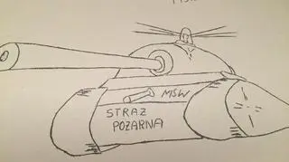 Ilustracja ze strajku WOSP w 1981 roku