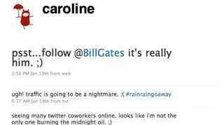 Informacja Caroline o koncie Billa Gatesa