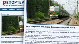 Informacja władz DNR o wysadzonym pociągu na odcinku Walianowo-Dariewka