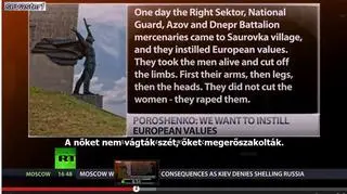 Informację o rzekomej zbrodni ukraińskiej w Saurowce można było obejrzeć na stronie internetowej Russia Today