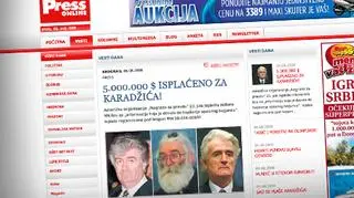Informację o wypłacie nagrody publikuje belgradzka gazeta "Press"