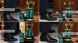 Inne ułożenie długopisów i inne buty Putina tylko 22 sierpnia