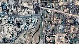 Irak: Hufriyya - miesjcowość położona 20 km na wschód od Amerli - przed i po atakach szyickich oddziałów