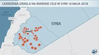 Izrael opublikował orientacyjną mapę celów swoich nalotów 10 maja