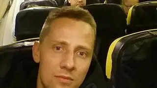Jacek Międlar w samolocie 