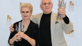 Jadwiga Barańska i Jerzy Antczak z Diamentowymi Lwami za film 40-lecia