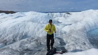 Janusz Palikot na lodowcu 